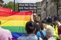 Religious Fanatic covered by Rainbow Flag